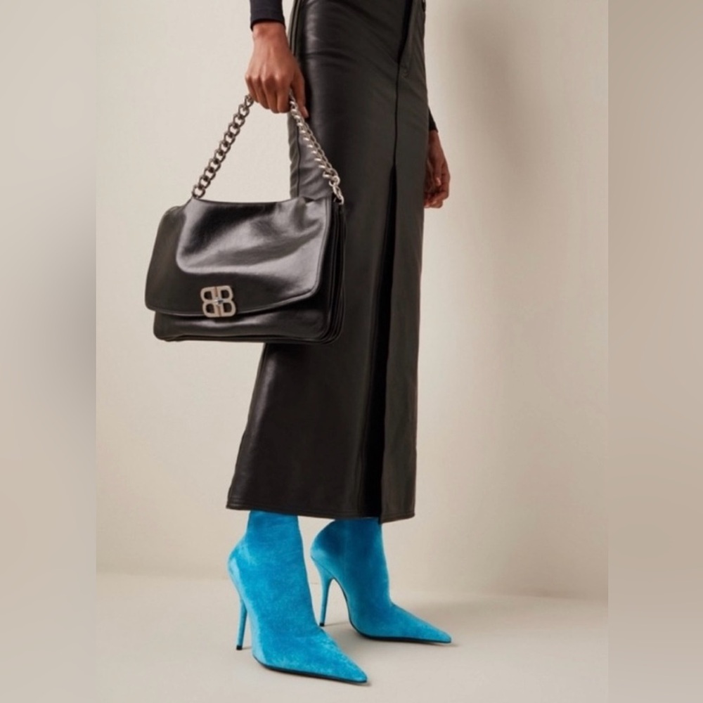 Balenciaga Blue Velvet Knife Boots